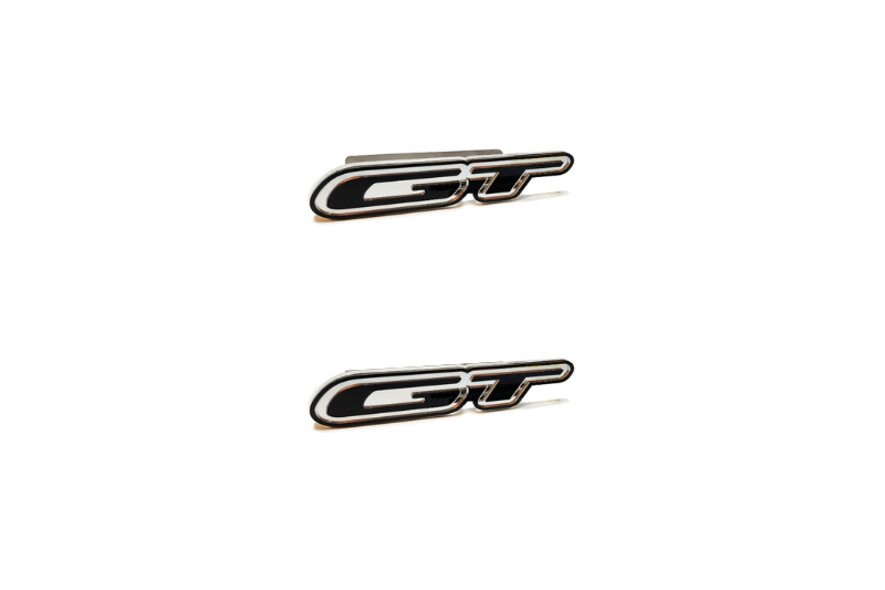 Ford Mustang Emblem & Badge Set - Grille and Tailgate GT logo (Type 3) Ford emblems decoinfabric SILVER MIRROR