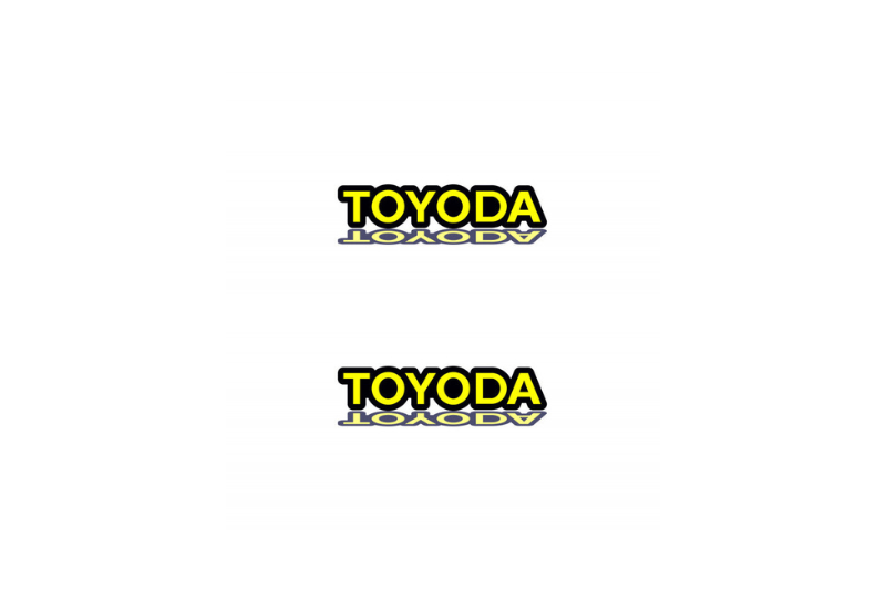 Toyota Emblem & Badge Set - Grille and Tailgate Toyoda logo Toyota emblems decoinfabric YELLOW