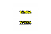 Toyota Emblem & Badge Set - Grille and Tailgate Toyoda logo Toyota emblems decoinfabric YELLOW