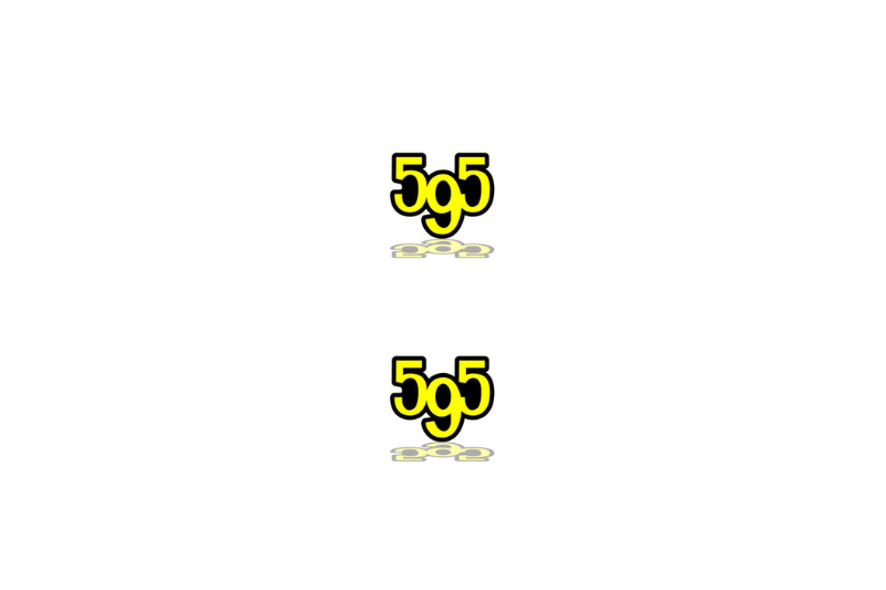 Fiat Emblem & Badge Set - Grille and Tailgate 595 logo Fiat emblems decoinfabric YELLOW