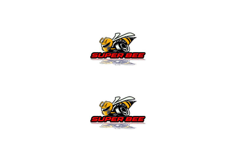 Dodge Emblem & Badge Set - Grille and Tailgate Super Bee logo (Type 2) Dodge emblems decoinfabric RED