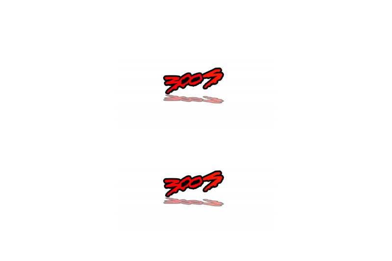 Chrysler 300C II Emblem & Badge Set - Grille and Tailgate 300S logo (Type 2) Chrysler emblems decoinfabric RED