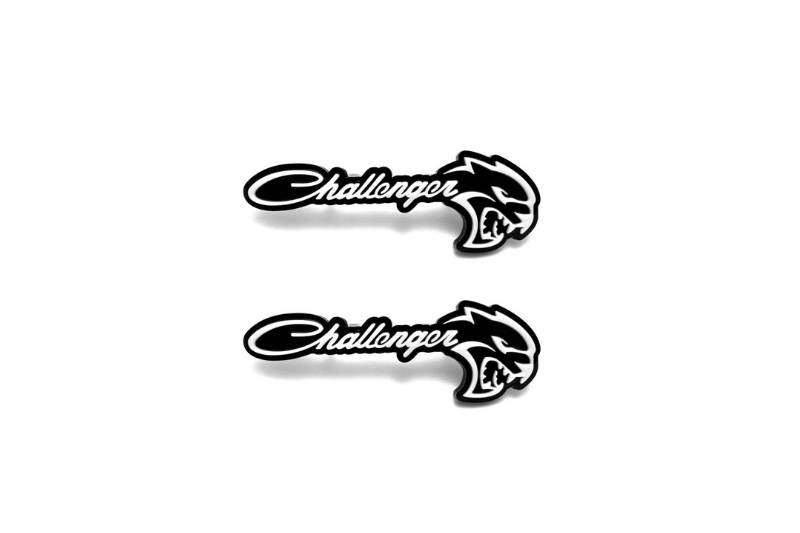 Dodge Emblem & Badge Set - Grille and Tailgate Challenger + Hellcat logo Dodge emblems decoinfabric WHITE