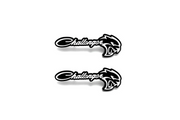 Dodge Emblem & Badge Set - Grille and Tailgate Challenger + Hellcat logo Dodge emblems decoinfabric WHITE