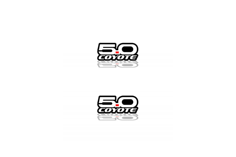 Ford Mustang Emblem & Badge Set - Grille and Tailgate 5.0 Coyote logo Ford emblems decoinfabric WHITE