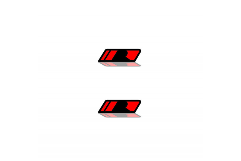 GMC Emblem & Badge Set - Grille and Tailgate Roush logo (Type 3) GMC emblems decoinfabric RED