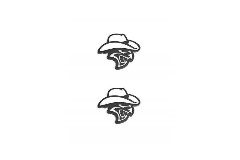 Jeep Emblem & Badge Set - Grille and Tailgate Hellcat Cowboy logo Jeep emblems decoinfabric WHITE