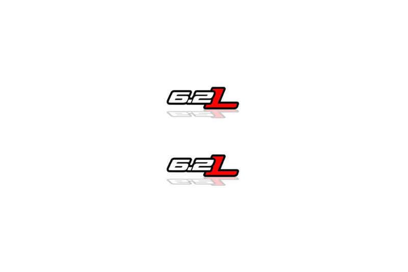 GMC Emblem & Badge Set - Grille and Tailgate 6.2L logo GMC emblems decoinfabric WHITE