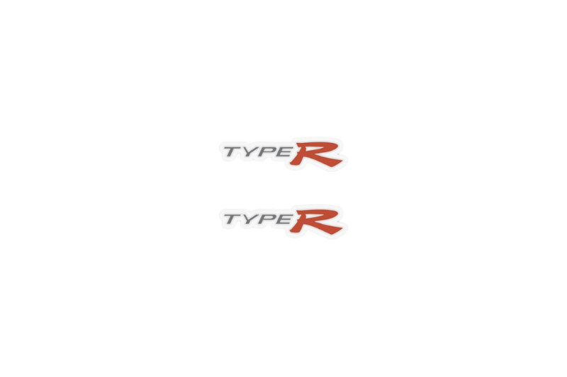 Honda Emblem & Badge Set - Grille and Tailgate Type R logo (Type 2) Honda emblems decoinfabric SILVER MIRROR