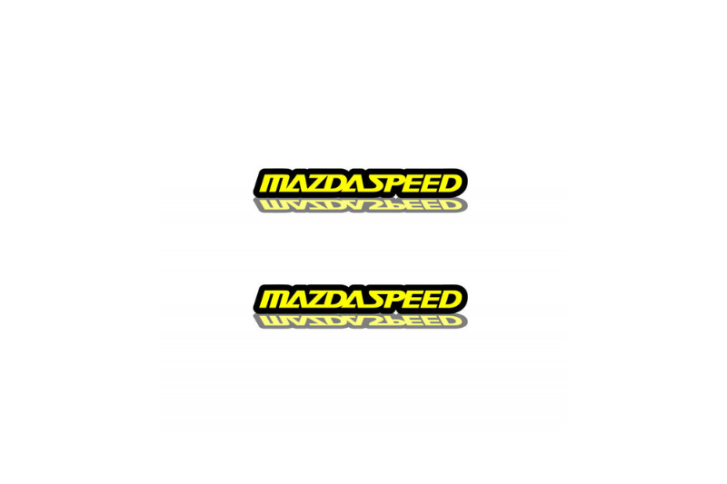 Mazda Emblem & Badge Set - Grille and Tailgate Mazdaspeed logo Mazda emblems decoinfabric YELLOW