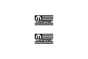 Chrysler Emblem & Badge Set - Grille and Tailgate Mopar American Flag logo Chrysler emblems decoinfabric WHITE