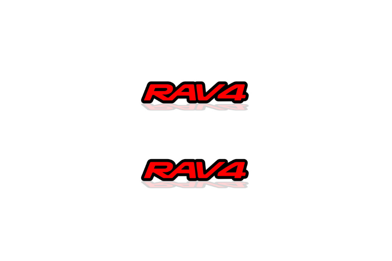 Toyota Rav4 Emblem & Badge Set - Grille and Tailgate Rav4 logo Toyota emblems decoinfabric RED