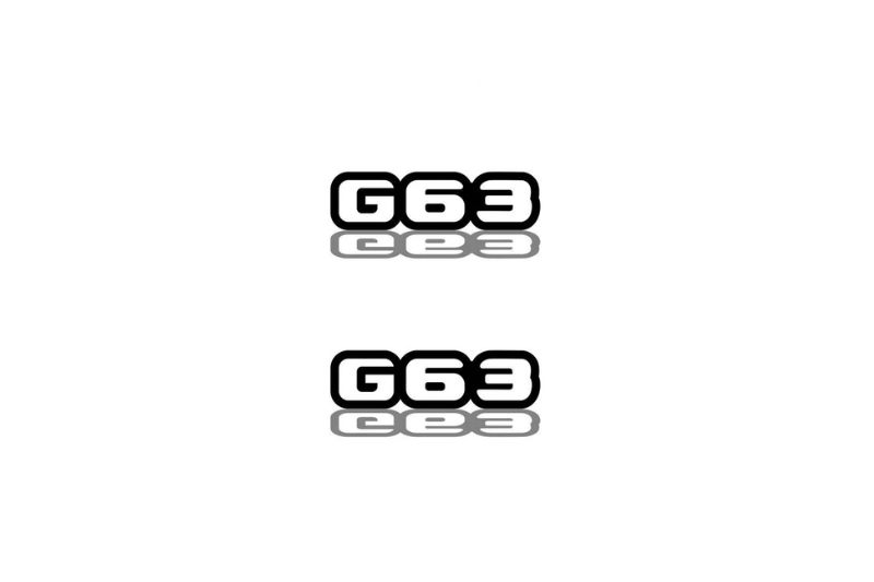 Mercedes G-Class Emblem & Badge Set - Grille and Tailgate G63 logo Mercedes emblems decoinfabric WHITE