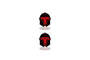 Tesla Emblem & Badge Set - Grille and Tailgate Tesla Helmet logo Tesla emblems decoinfabric RED
