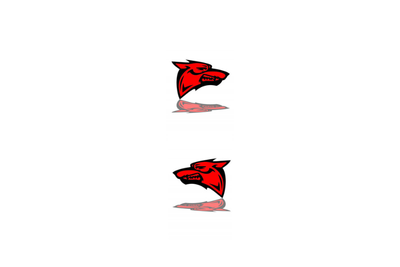 Ford Mustang Emblem & Badge Set - Grille and Tailgate Coyote logo (type 2) Ford emblems decoinfabric RED