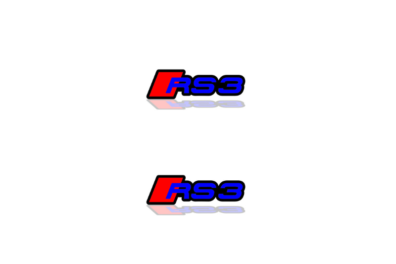 Audi Emblem & Badge Set - Grille and Tailgate RS3 logo Audi emblems decoinfabric BLUE