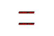 Ford Mustang Emblem & Badge Set - Grille and Tailgate Code Red logo Ford emblems decoinfabric RED