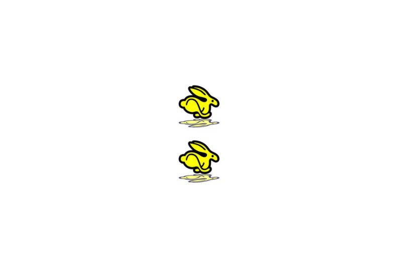 Volkswagen Emblem & Badge Set - Grille and Tailgate Rabbit logo Volkswagen emblems decoinfabric YELLOW
