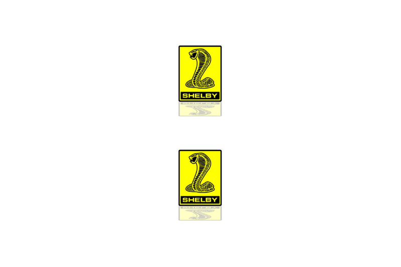 Ford Mustang Emblem & Badge Set - Grille and Tailgate Snake Shelby logo Ford emblems decoinfabric YELLOW