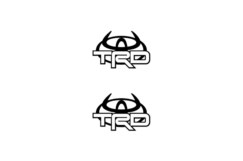 Toyota Emblem & Badge Set - Grille and Tailgate TRD logo (Type 6) Toyota emblems decoinfabric WHITE