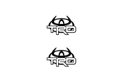 Toyota Emblem & Badge Set - Grille and Tailgate TRD logo (Type 6) Toyota emblems decoinfabric WHITE