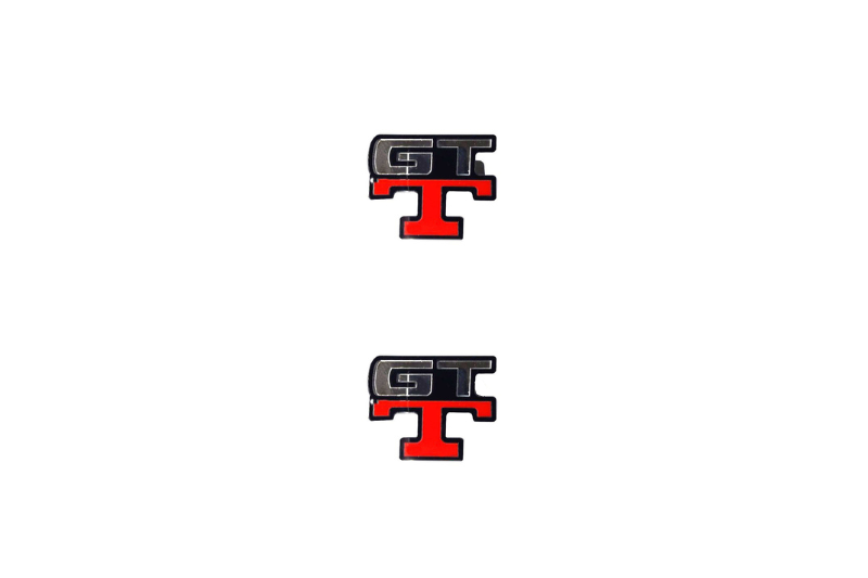 Nissan Emblem & Badge Set - Grille and Tailgate GT-T logo Nissan emblems decoinfabric SILVER MIRROR