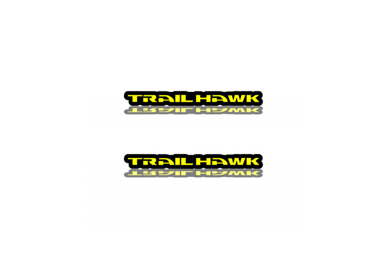 Jeep Emblem & Badge Set - Grille and Tailgate Trailhawk logo Jeep emblems decoinfabric YELLOW
