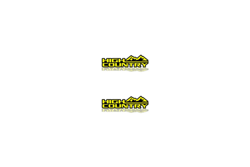 GMC Emblem & Badge Set - Grille and Tailgate High Country logo GMC emblems decoinfabric YELLOW