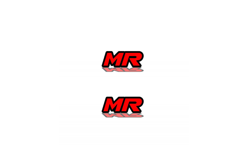 Mitsubishi Emblem & Badge Set - Grille and Tailgate MR logo Mitsubishi emblems decoinfabric RED