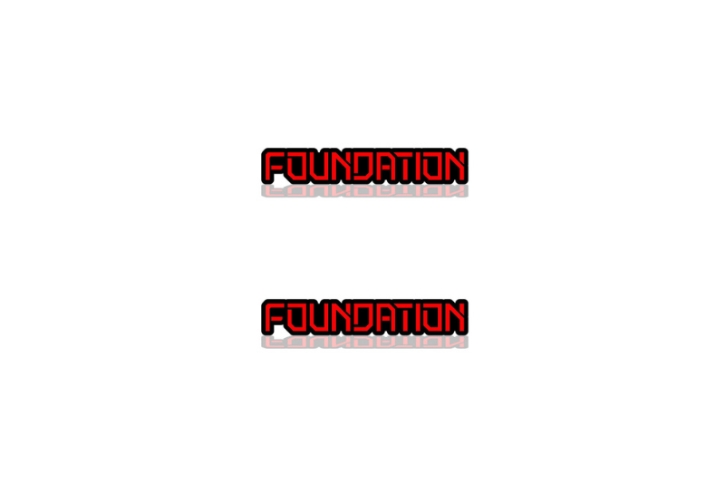 Tesla Cybertruck Emblem & Badge Set - Grille and Tailgate Foundation logo Tesla emblems decoinfabric RED