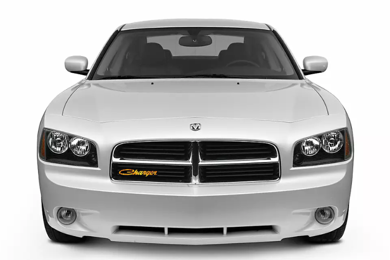 Dodge Charger Emblem & Badge Set - Grille and Tailgate Charger Fire logo Dodge emblems decoinfabric BLACK FRAME+FIRE LOGO