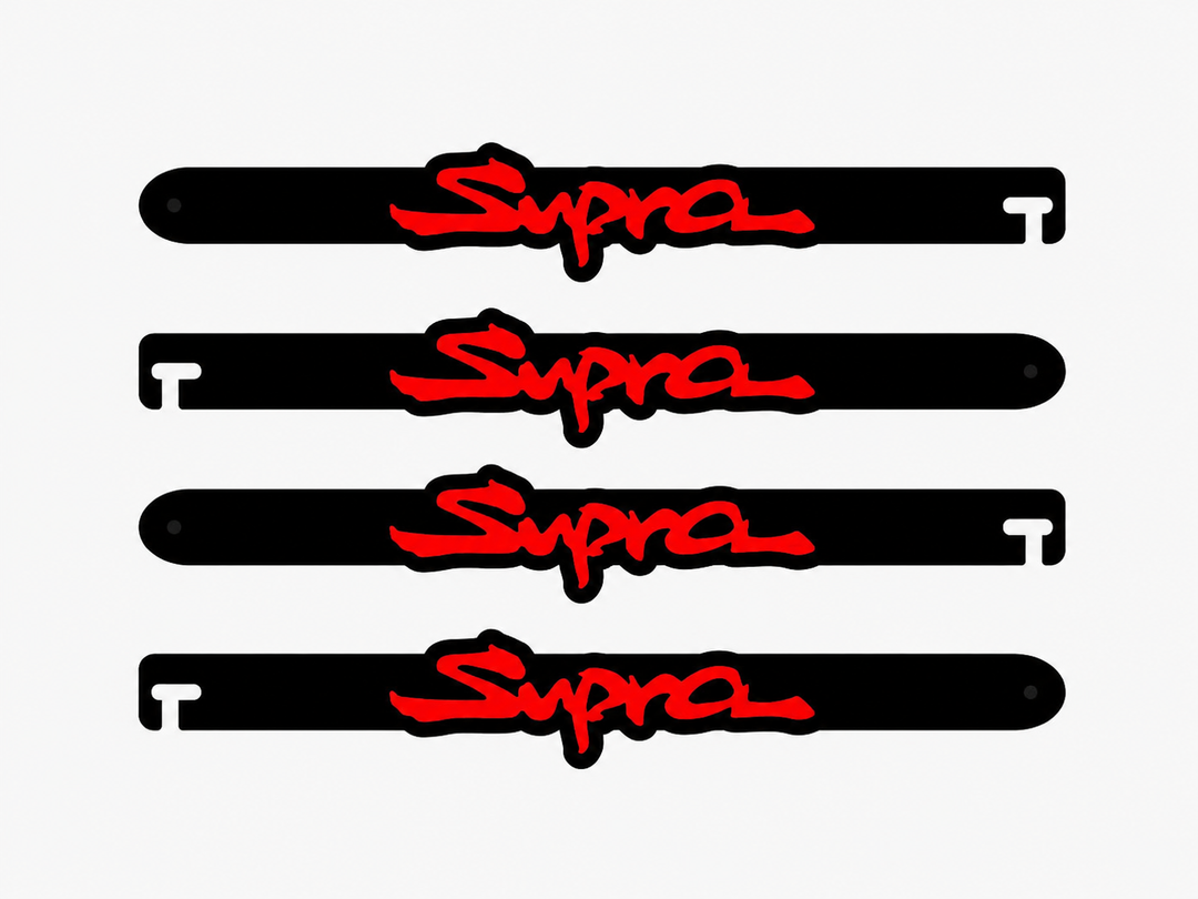 Custom Car Show Door Props Supra Logo Stainless Steel