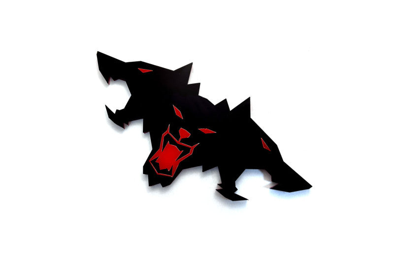 Tesla Cybertruck radiator grille emblem with Cyberbeast logo Tesla emblems decoinfabric