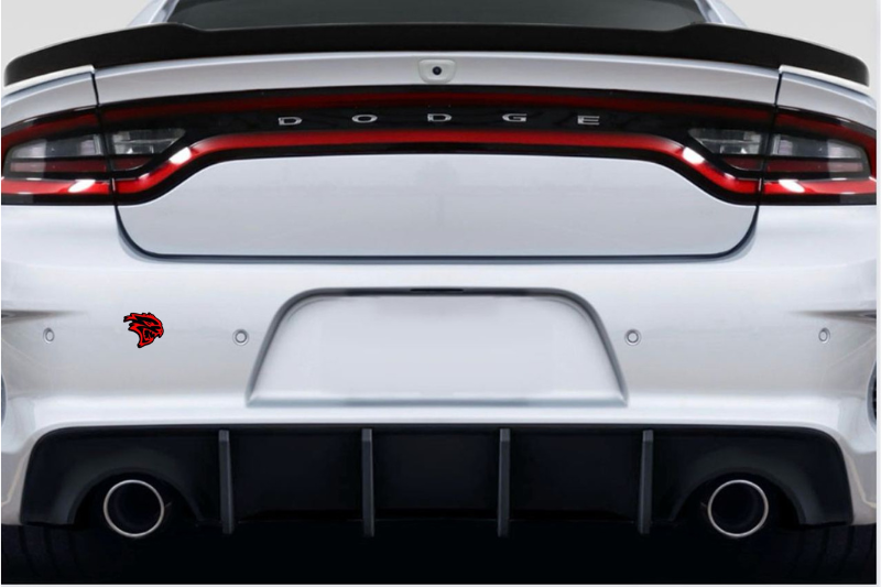 Dodge tailgate trunk rear emblem with Hellcat logo (type 4) Dodge emblems decoinfabric