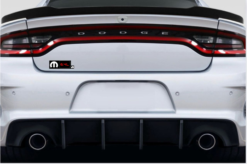 Dodge tailgate trunk rear emblem with Mopar 6.4L logo Dodge emblems decoinfabric