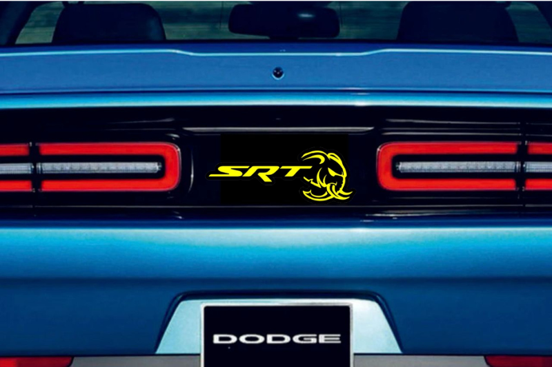 Dodge Challenger trunk rear emblem between tail lights with SRT Hellephant logo