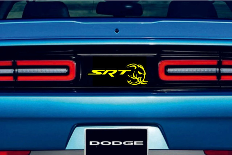 Dodge Challenger trunk rear emblem between tail lights with SRT Hellephant logo Dodge emblems decoinfabric