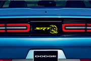 Dodge Challenger trunk rear emblem between tail lights with SRT Hellephant logo Dodge emblems decoinfabric