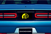 Dodge Challenger trunk rear emblem between tail lights with Mopar Hellcat logo (Type 3) Dodge emblems decoinfabric