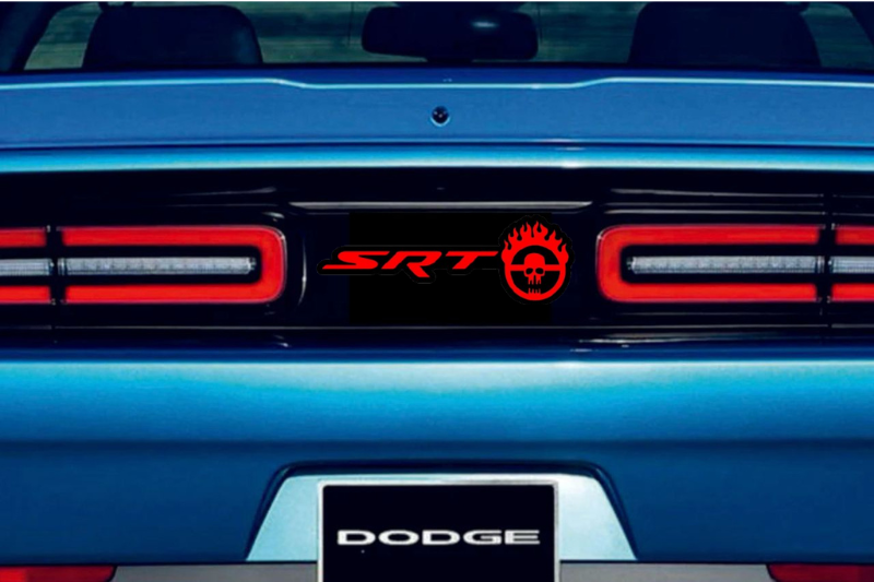 Dodge Challenger trunk rear emblem between tail lights with SRT Mad Max Fury Road logo