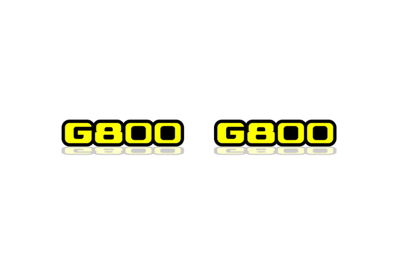 Mercedes G-Class Emblem & Badges set with G800 logo Mercedes emblems decoinfabric BLACK YELLOW