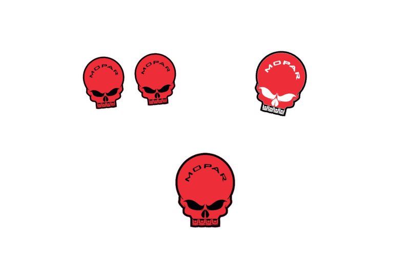 Chrysler Emblem & Badges set with Mopar Skull logo (Type 11) Chrysler emblems decoinfabric