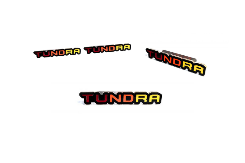 Toyota Emblem & Badges set with Tundra III logo (Tricolor) Toyota emblems decoinfabric
