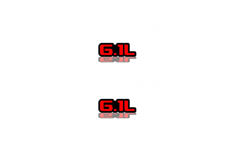 Dodge Emblem & Badge Set - Grille and Tailgate 6.1L logo Dodge emblems decoinfabric RED