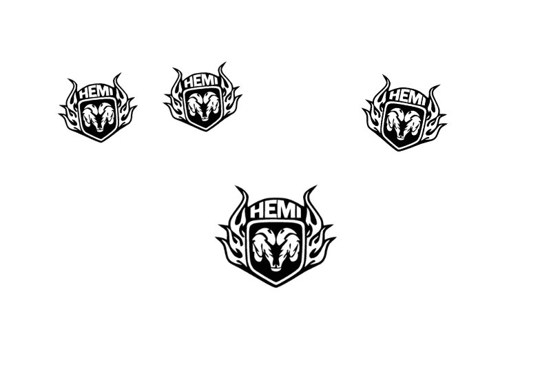 Dodge RAM Emblem & Badges set with Hemi logo Dodge emblems decoinfabric