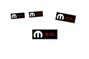 Dodge Emblem & Badges set with Mopar 6.4L logo Dodge emblems decoinfabric