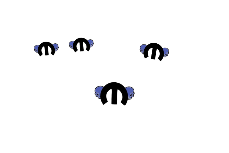 Dodge Emblem & Badges set with Mopar Skull logo (Type 10) Dodge emblems decoinfabric