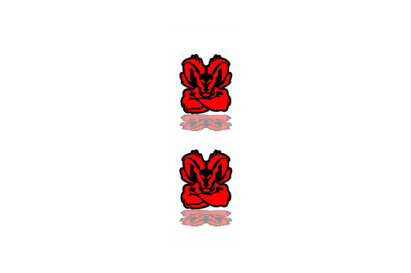 Dodge Emblem & Badge Set - Grille and Tailgate Strong Ram logo Dodge emblems decoinfabric RED