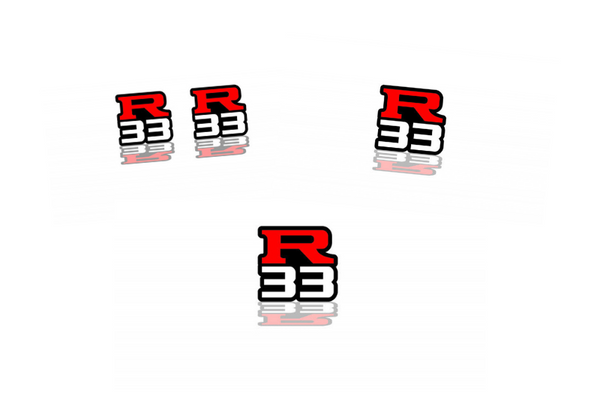 Nissan Skyline Emblem & Badges set with R33 logo