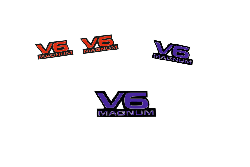 Dodge Emblem & Badges set with V6 Magnum logo Dodge emblems decoinfabric